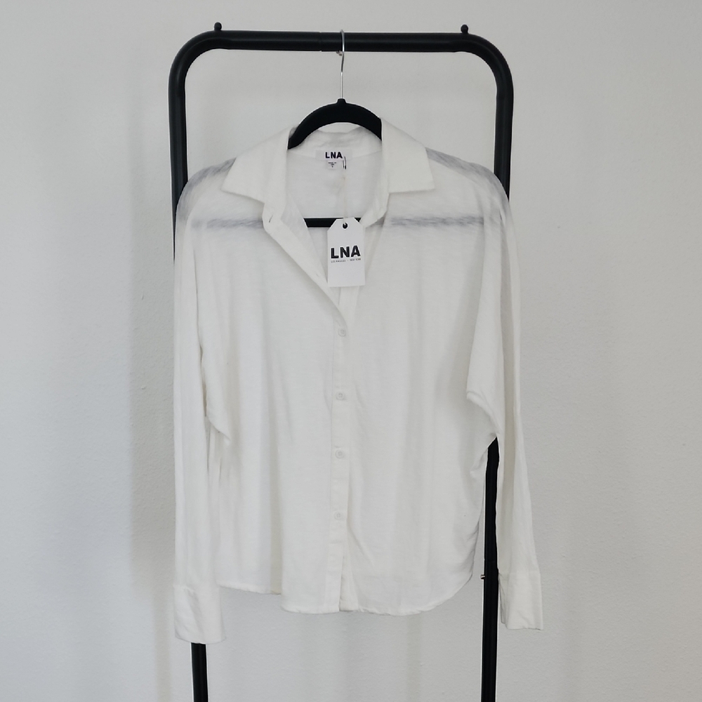 LNA - Classic White Button-Down Shirt